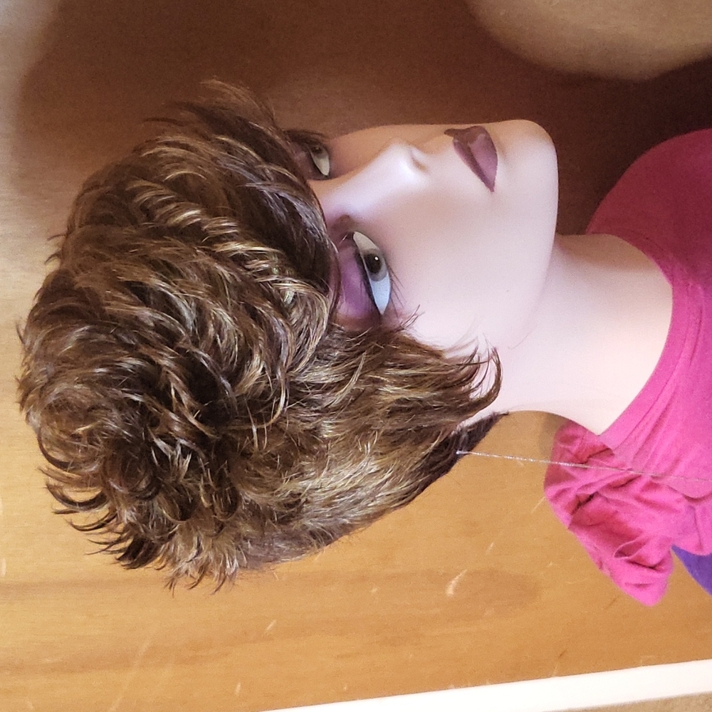 Short Brown / Blonde Spiky Wig